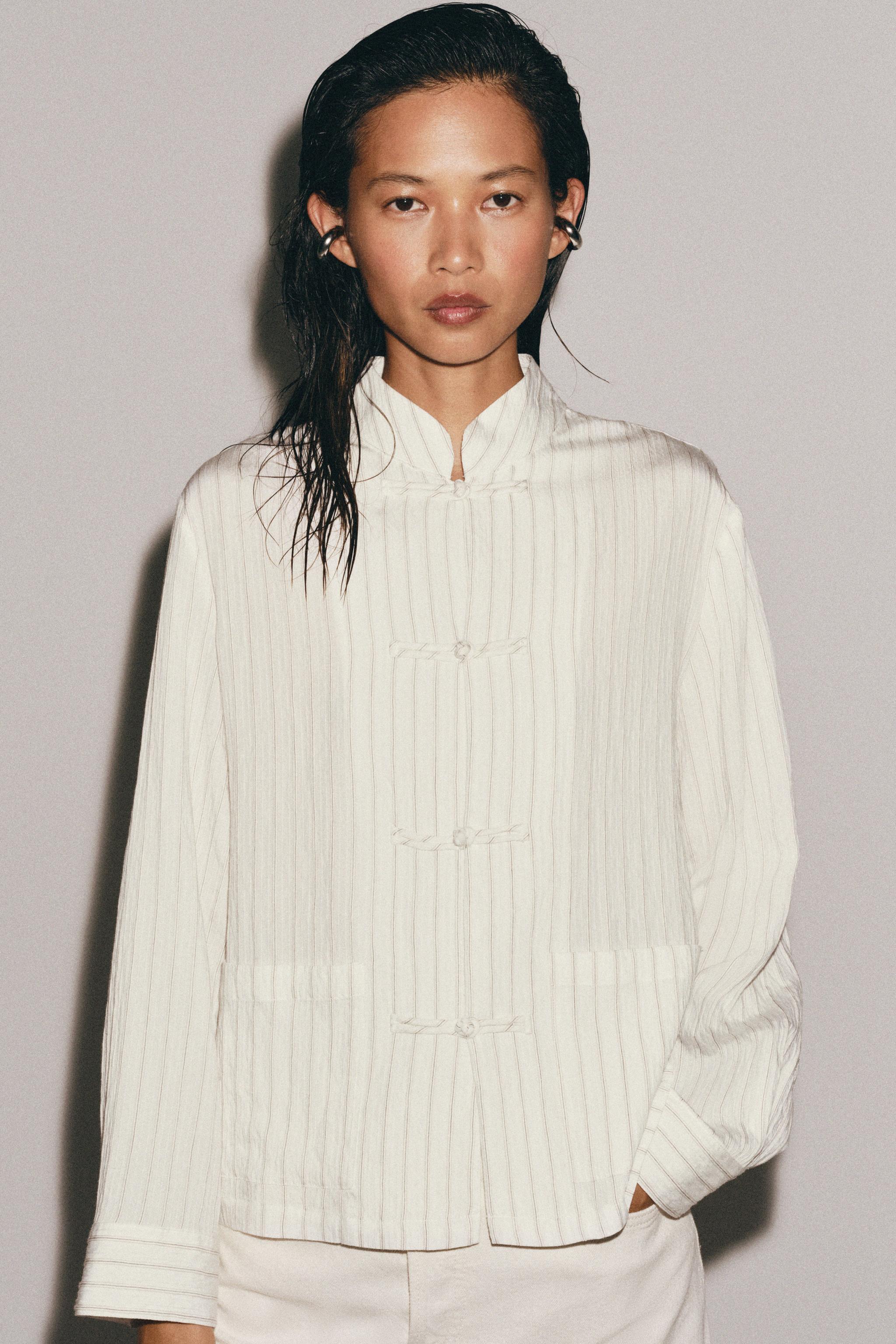 ZW COLLECTION STRIPED FIREMAN CLASP SHIRT